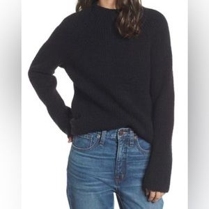 Madewell Northfield Mock Neck Sweater | Medium | Black